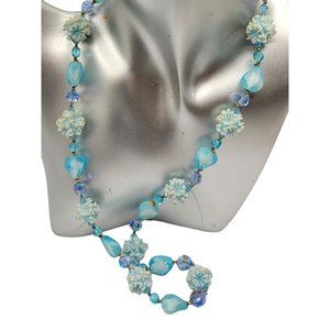 VTG Art Glass Crystal & Resin Flower Fruit Salad Necklace